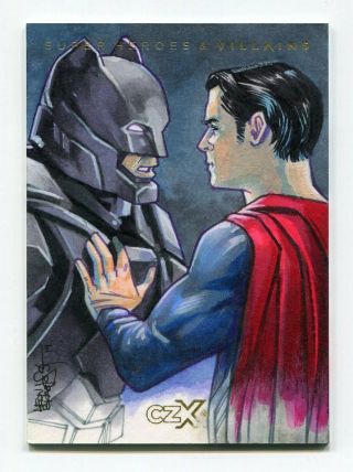 2019 Cryptozoic Czx Heroes & Villains Sketch By Leon Braojos 1/1 (b)