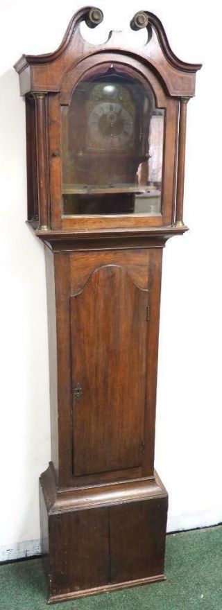 Antique English Inlaid Oak Longcase Grandfather Clock Case Only,  Clock Spares