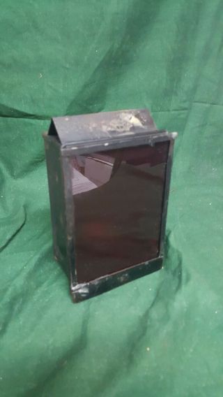 Antique Early Hand Held Railroad Lantern Betty Lamp? Red Glass