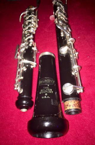 Oboe - Vintage Usa Selmer Bundy B 27457 W/ Instrument Case Old Horn Ex,