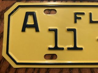 1961 A,  Florida Motorcycle License Plate Vintage Antique Indian 11 353 2