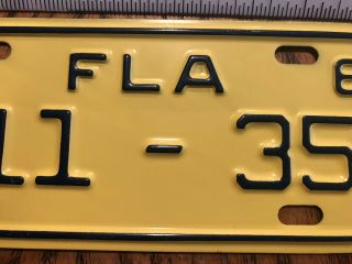 1961 A,  Florida Motorcycle License Plate Vintage Antique Indian 11 353 3