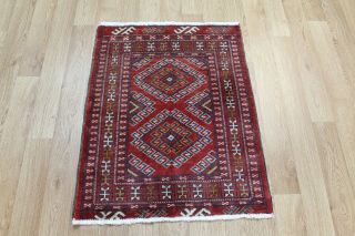 Old Hand Made Persian Turkmen Rug,  Very Hard Wearing 85 X 65 Cm