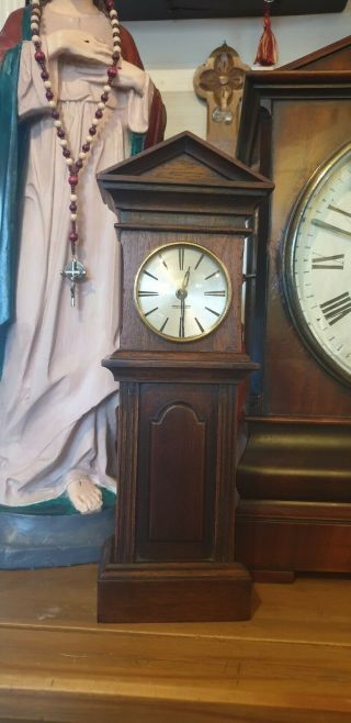 Antique Miniature Grand Father Long Case Clock Gwo