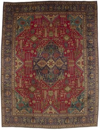 Antique Traditional Geometric 10x13 Wool Oriental Area Rug Living Dining Carpet