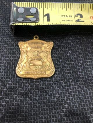 Vintage Detroit Police Department Memorial Service Pendant Medal,  Shape,  F/s