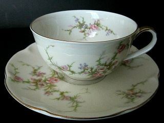 Vintage Theodore Haviland Porcelain Tea Cup & Saucer " Rosalinde "