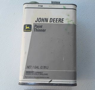 Vtg John Deere Paint Thinner Can Pt158 Tractor Farm Equipment Combine Plow Rake