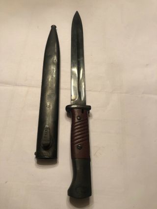 Wwii German K98 Mauser Combat Bayonet With Scabbard 1941 Blade 41asw