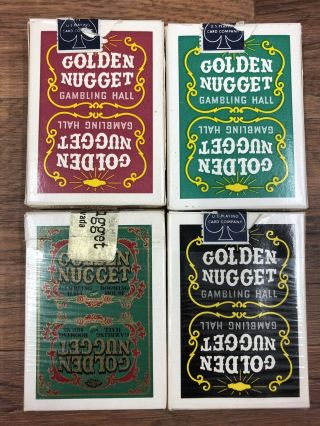 4 Decks Vintage Golden Nugget Las Vegas Casino Playing Cards