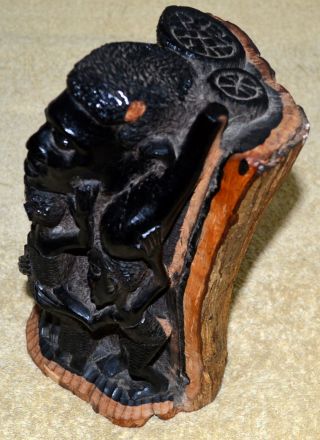 VINTAGE WOODEN AFRICAN HAND CARVED STATUE THE FAMILY COLLECTIBLE 3