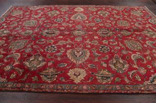 Antique All - Over Traditional Floral Kashmar Area Rug Wool Hand - Knotted Red 7x11