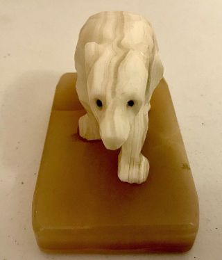 Vintage Gorgeous Onyx Polar Bear Figurine Carved 2