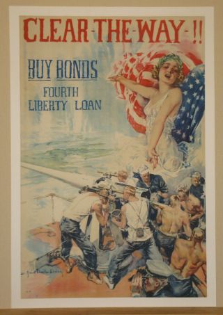 Liberty Loan Poster Linen First World War I Ww1 Wwi 1918 Howard Christy