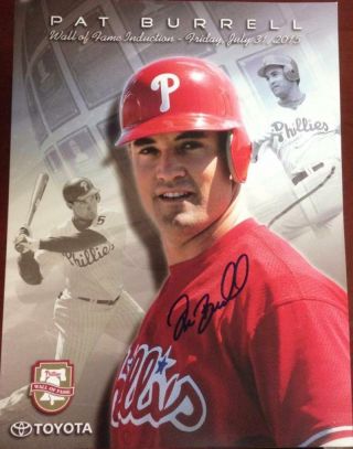 Pat Burrell Autographed Phillies Wall Of Fame Sga Print