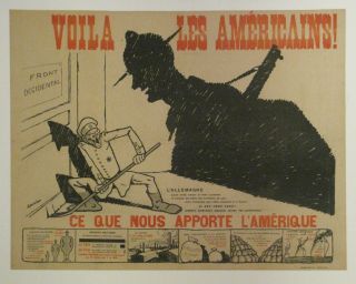 Ww1 Wwi French Poster Welcoming Us Army Aef To First World War 1917