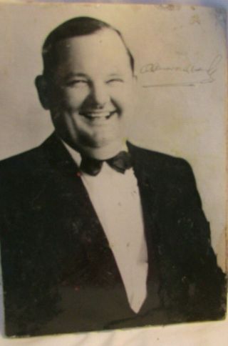 Signed Photo Of Oliver Hardy - It Has Been Mounted On A Cardboard Backing