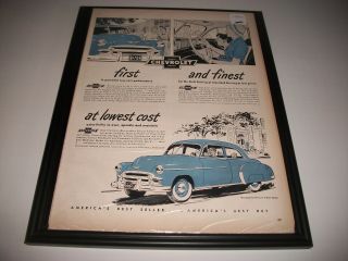 1950 Chevrolet Styleline Deluxe 2 Dr.  Print Ad.  Garage Art Collectible