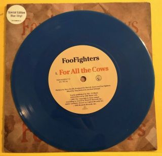 Foo Fighters - For All The Cows - Uk Blue Vinyl 7 " 45 Picture Cover - Dave Grohl