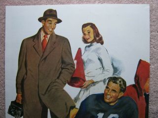 Vintage 1947 Hart Schaffner & Marx Men ' s Clothes Fashion Football Art Print Ad 2