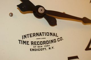 Antique International TIme Recording Endicott IBM Slave School office wall clock 2