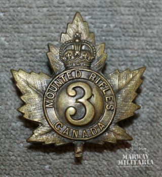 Ww1 Cef 3rd Canadian Mounted Rifles,  Medicine Hat,  Cap Badge (inv20396)