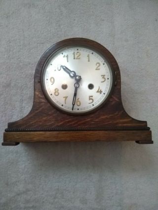 8 Day Wooden Art Deco Mantle Clock In