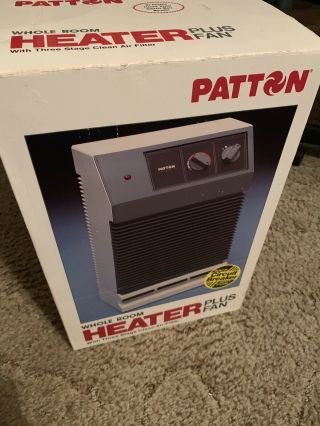 Vtg Patton Whole Room Heater Plus Fan W/3 Stage Air Filter&circuit Break