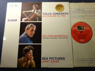 Ed2 Elgar - Cello Concerto / Sea Pictures Lp,  London S/o,  Du Pre,  Emi Asd 655