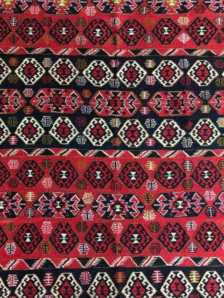 8x5 Boho Vintage Handmade Wool Antique Anatolian Flat Weave Carpet Kilim Rug
