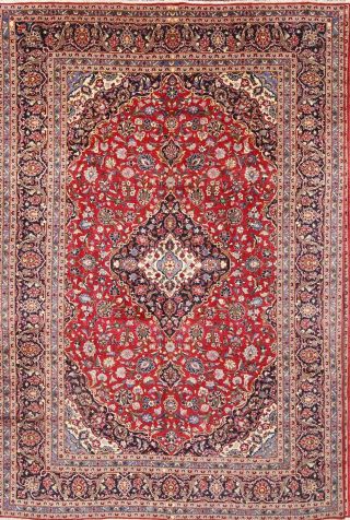 Vintage Traditional Floral Ardakan Hand Knotted Area Rug Red Living Room 10x13