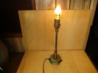 Vtg Antique Victorian Table Lamp Brass Marble Desk Piano Picture