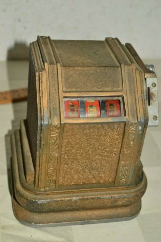 Antique 1930s Baby Bally Trade Stimulator Tobacciana Chicago Penny Slot Machine