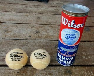 Vintage Wilson Tennis Ball Can With 2 Balls Tennis Ball Tin