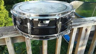 Vintage Ludwig Acrolite Black Galaxy Snare Drum W/ Imperial Lugs