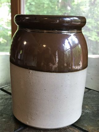 Vintage Beehive Stoneware Crock Glazed Jug Jar Iridescent Brown & Cream