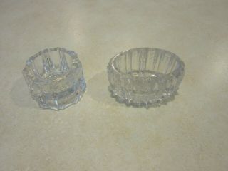 Cut Lead Crystal Miniature Oval Bowl & Candle Holder Waterford? Ireland