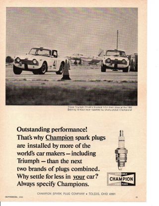 1966 Triumph Tr - 4a @ Sebring / Bill Pendleton Champion Ad
