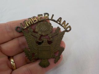 Ww1 Era Officers Hat Badge Or Pin That Reads Cumberland