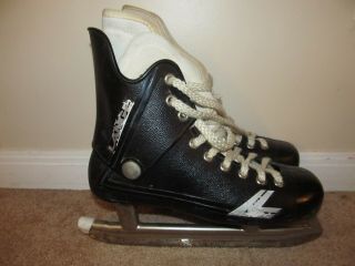 Vintage Size 10 Lange Molded Plastic Ice Hockey Skates - Very Good