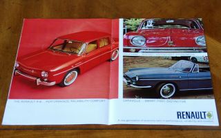 Renault Caravelle,  Dauphine & R8 Us Sales Brochure Prospekt,  1965