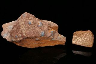Rare Old Native Gold In Sandstone & Azurite Specimens Sinbad Valley,  Colorado