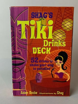 Shag’s Tiki Drinks Deck Of 52 Drink - Recipe Cards Complete With Drink Umbrellas