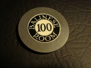 Circa 1930s Balinese Room 100 Crest & Seal Poker Chip,  Galveston,  Texas