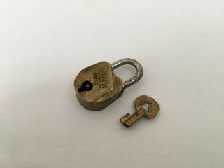 Old Vintage Lock Solid Brass Small Mini Padlock Strong Collectible Rear Shape
