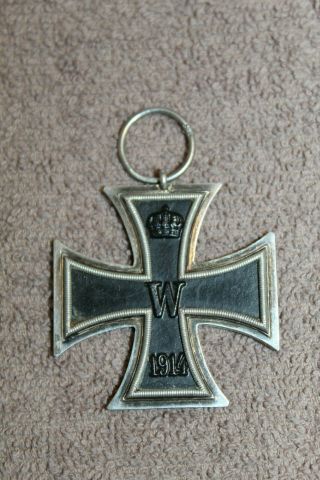 Ww1 German Iron Cross 2nd Class (1914) W/maker Marked Ring