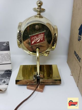 Vintage Schlitz Beer Globe Lighted Clock Cash Register Topper.  W/box