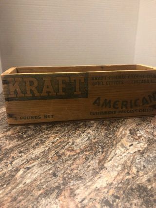 Antique Vintage Kraft Cheese Box Wooden Wood 5 Pound 12” Chicago
