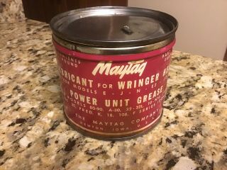 Vintage Maytag Washer Wringer Head Grease Lubricant 1lb.  Wide Can/tin 56078 - X