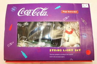 Coca - Cola String Light Set,  Bottles,  Polar Bears,  10 Lights,  12 Feet Long,
